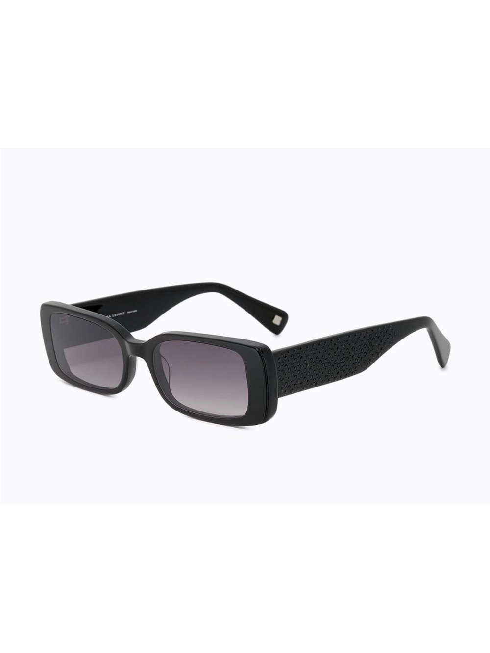 Carolina Lemke Womens Black Rectangular Sunglasses with Gradient Lenses CL9002-1